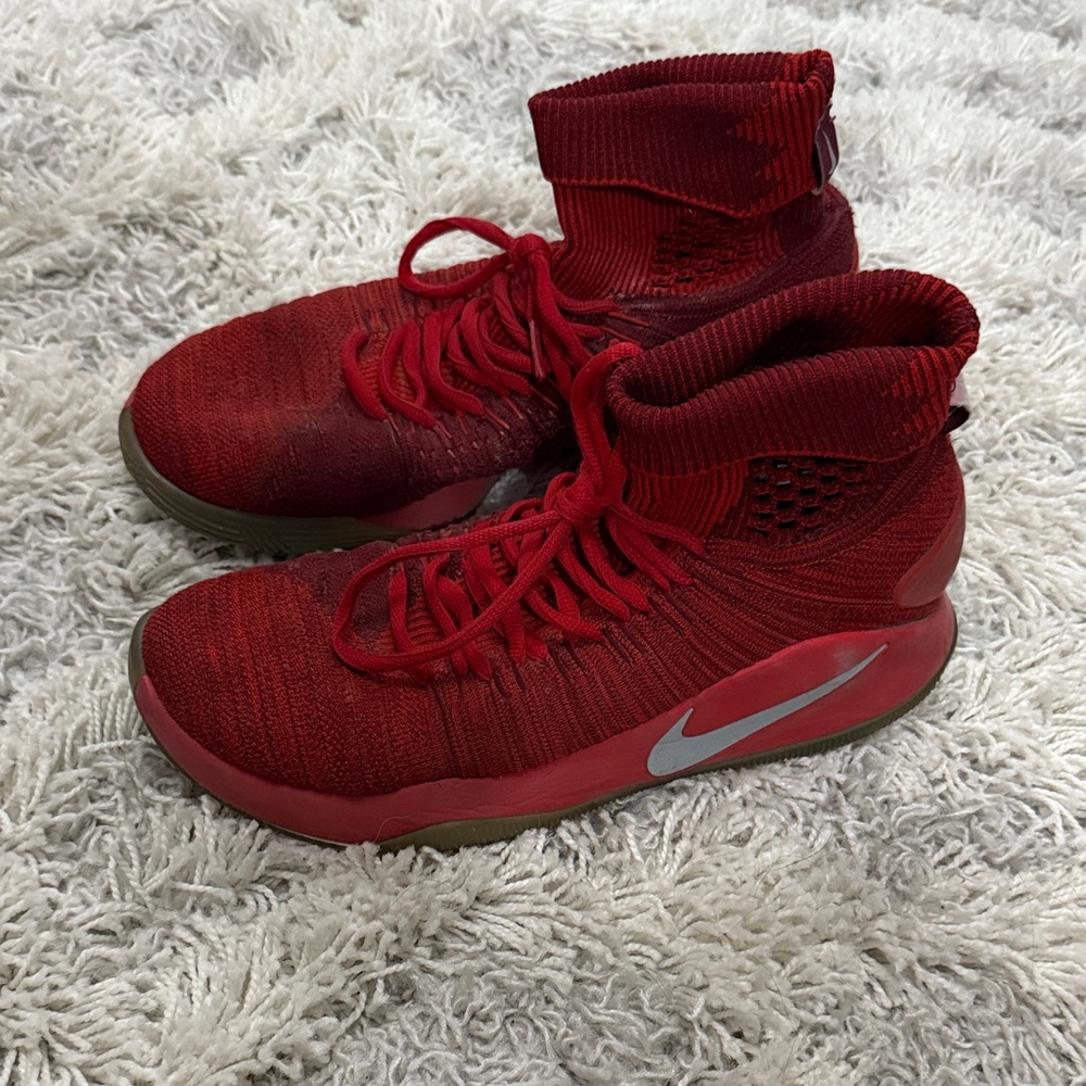 Nike Red Athletic Shoes with Silver Swoosh